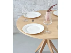 Mesa de comedor semicircular extensible 100 cm Nogal