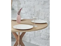 Mesa de comedor semicircular extensible 100 cm Nogal