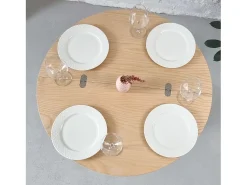Mesa de comedor semicircular extensible 100 cm Nogal