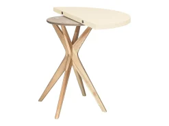 Mesa de comedor semicircular extensible 90 cm Jubi Blanco Tiza