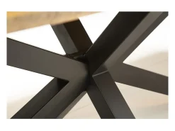 Mesa de comedor SOLARA 200 cm – Tablero de madera maciza y metal negro