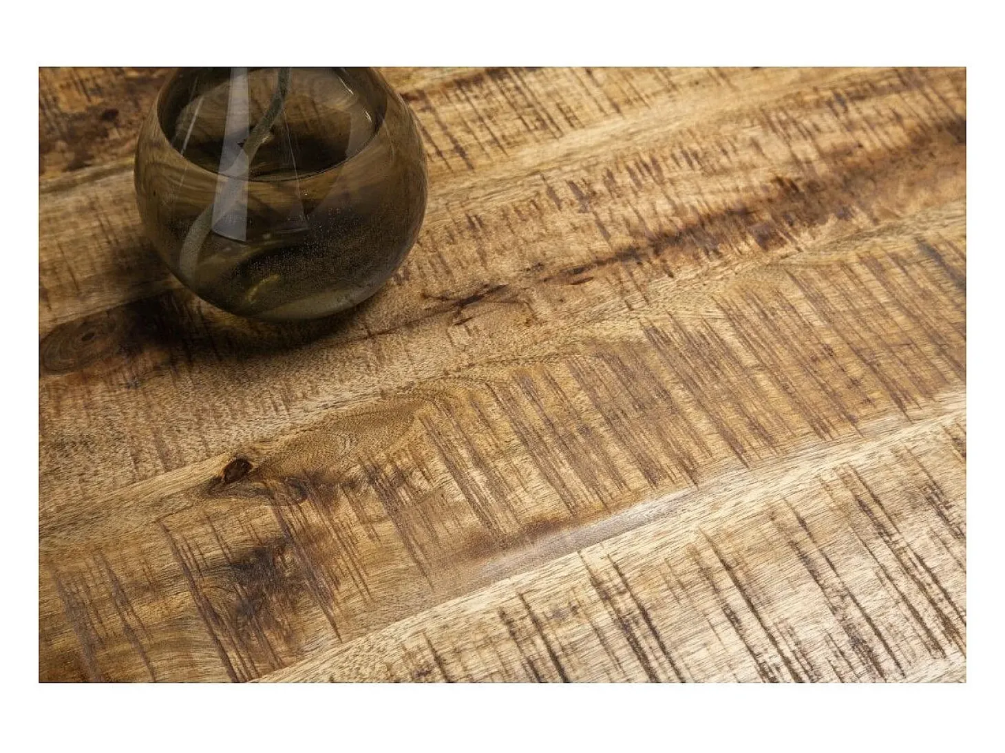 Mesa de comedor SOLARA 200 cm – Tablero de madera maciza y metal negro