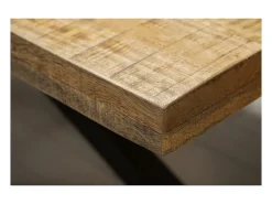 Mesa de comedor SOLARA 200 cm – Tablero de madera maciza y metal negro