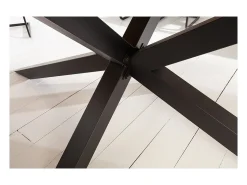 Mesa de comedor SOLARA – Madera de pino reciclado barnizado y metal negro – 240 cm – Estilo industrial