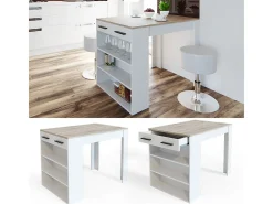 Mesa de comedor sonoma/blanco 67x100x77.5 repose