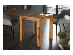 Mesa de comedor TAVINA 70 cm – Cuadrada en madera maciza de Sheesham barnizada
