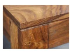Mesa de comedor TAVINA 70 cm – Cuadrada en madera maciza de Sheesham barnizada