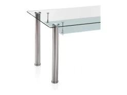 Mesa de comedor Tyra Cristal - Cromo