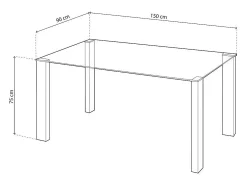 Mesa de comedor Valya Cristal - Blanco