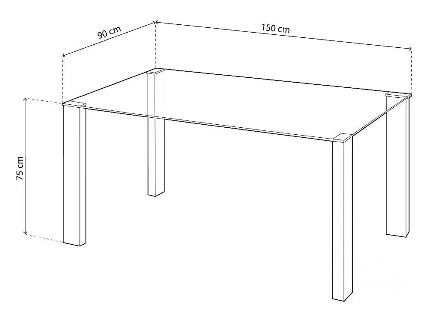 Mesa de comedor Valya Cristal - Blanco