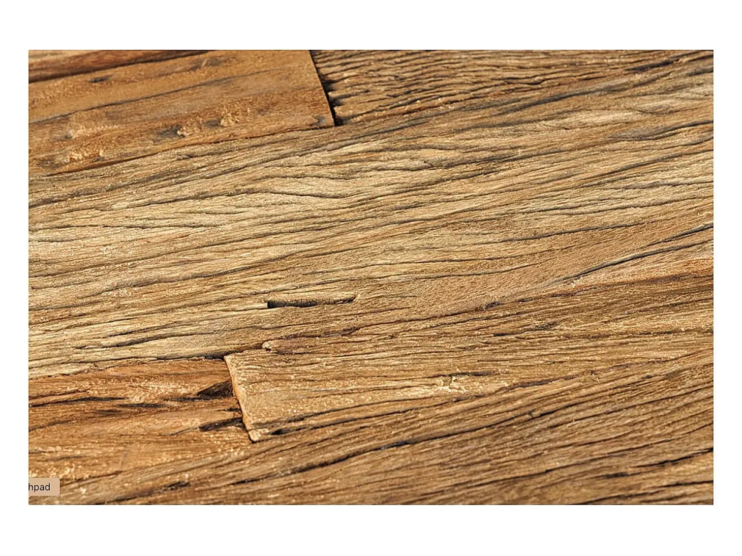 Mesa de comedor VELENA – Rectangular 200 cm – Madera de teca, vidrio y acero plateado – Estilo barroco chic