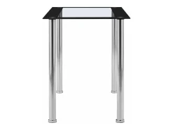 Mesa de comedor vidrio templado negro transparente 120x60x75 cm