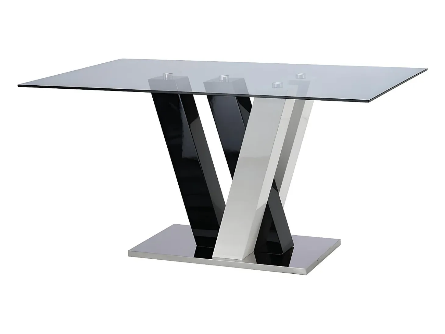 Mesa de comedor WINCH 6 cubiertos - MDF y Cristal templado