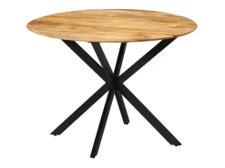 Mesa de comedor Ø110x78 cm Madera maciza de mango y acero