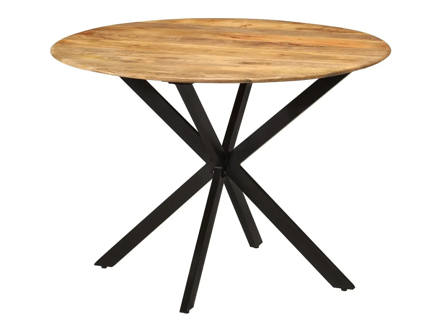 Mesa de comedor Ø110x78 cm Madera maciza de mango y acero