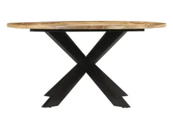 Mesa de comedor Ø150x76 cm madera maciza de mango en bruto