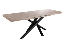 Mesa de comedor Xena extensible forma rectangular roble Honey/negro 76x140-180-220x90 cm Adec