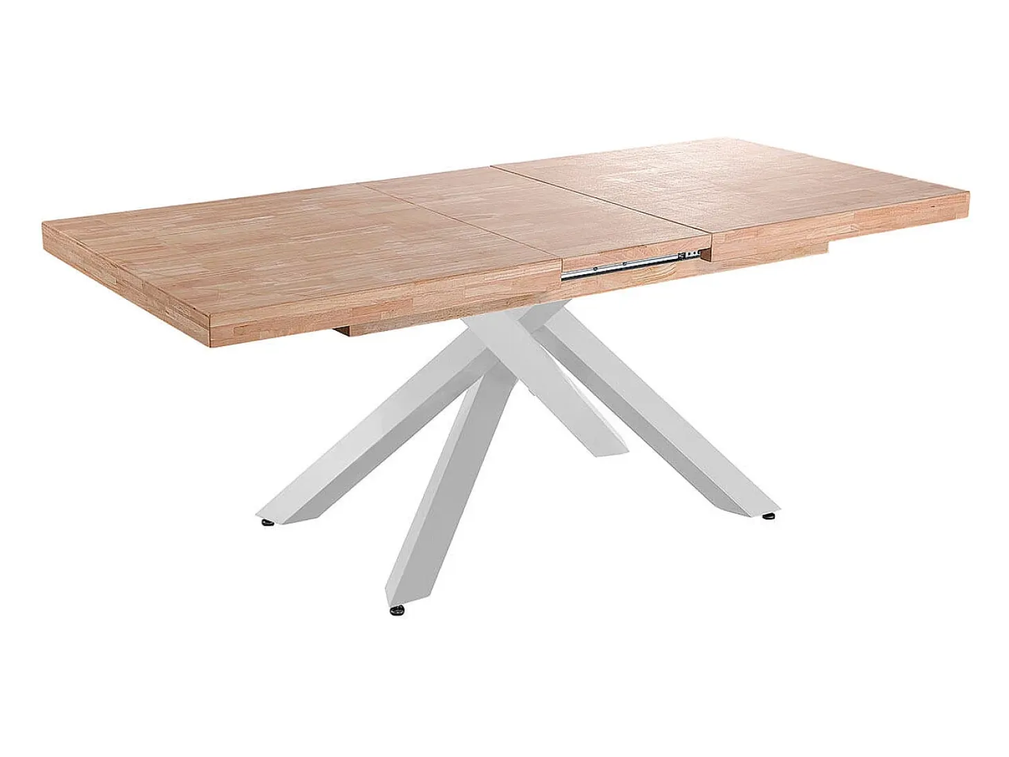 Mesa de comedor Xena extensible forma rectangular roble Nordish/blanco 76x160-200-240x90 cm Adec