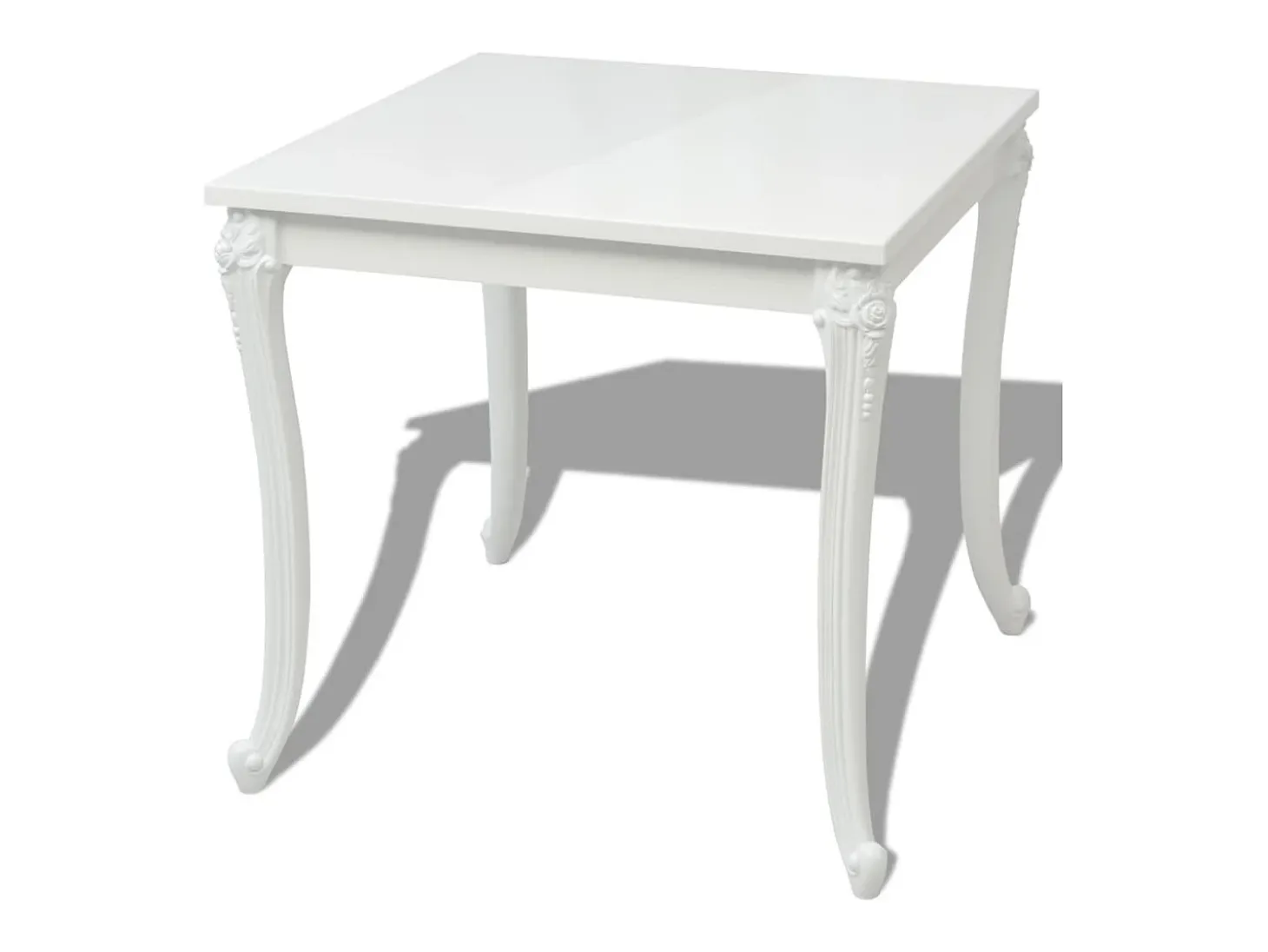 Mesa de comedor 80x80x76 cm blanco brillante