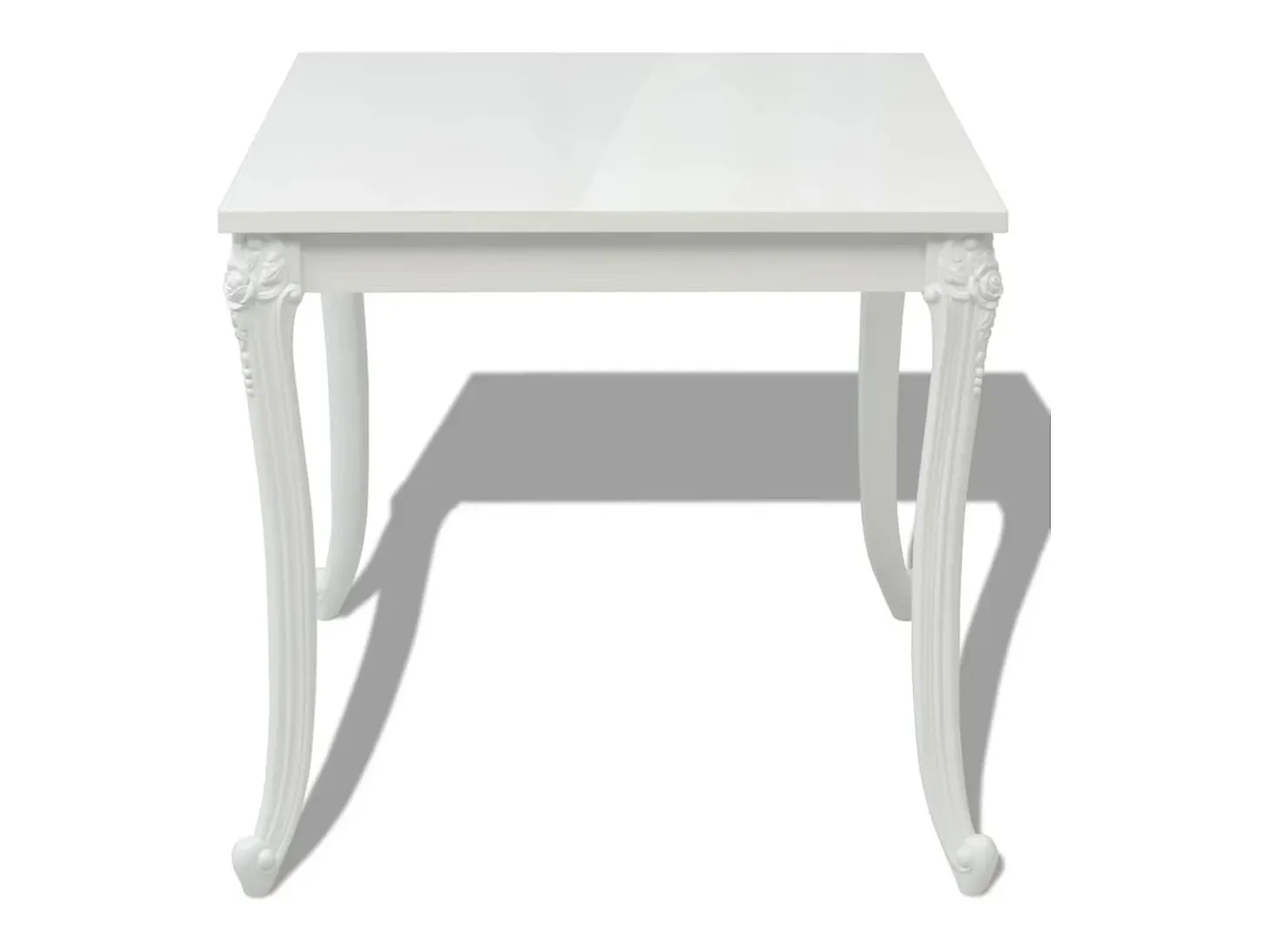Mesa de comedor 80x80x76 cm blanco brillante