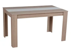 Mesa de comedor 135x80x75 cm blanca marrón