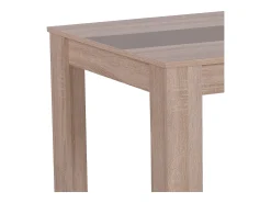 Mesa de comedor 135x80x75 cm blanca marrón