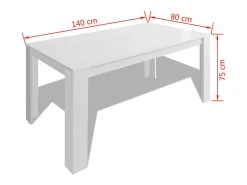 Mesa de comedor 140x80x75 cm blanca