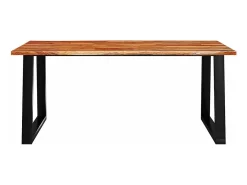 Mesa de comedor 180x90x75 cm madera maciza de acacia con canto vivo
