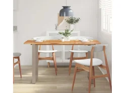 Mesa de comedor 140x70x76 cm Madera maciza de acacia