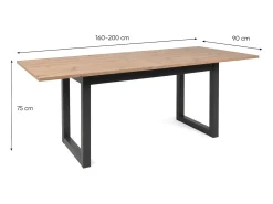 Mesa de comedor 160x90x75 cm natural antracita