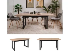Mesa de comedor 160x90x75 cm natural antracita