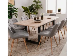Mesa de comedor 160x90x75 cm natural antracita