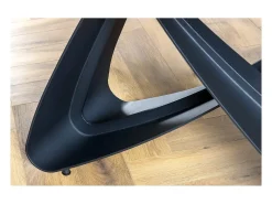 Mesa de comedor ZAREL – Extensible de 180 a 260 cm – Cerámica y vidrio templado – Aspecto mármol gris topo