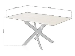 Mesa de comedor Zen patas cruzadas roble/negro 75x140x80 cm Adec