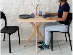 Mesa de comendor rectangular pequena Jubi 55x80cm Roble