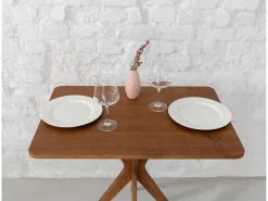 Mesa de comendor rectangular pequena Jubi 55x80cm Nogal
