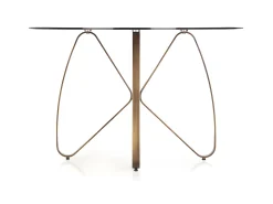 Mesa de diseño Mick de bronce y vidrieras