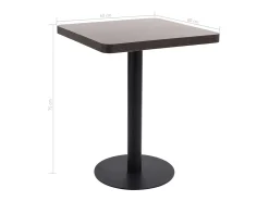 Mesa de jardín bistró MDF marrón oscuro 60x60 cm