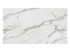 Mesa de madera, acabado blanco y patas en X blancas, extensible 160x90-240x90 - CAMAIORE
