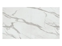 Mesa de madera, acabado blanco, base de madera negra, extensible 160x90-240x90 - VULCANO