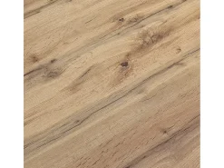 Mesa de madera, acabado roble, base blanca, extensible 140x90 - FORTE DEI MARMI