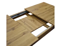 Mesa de madera, acabado roble rústico, extensible 120x80 cm - 160x80 cm - ZAGABRIA