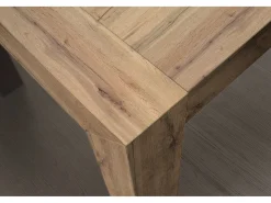 Mesa de madera, acabado roble rústico, ext.140x90-220x90cm - MARZAMEMI