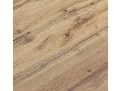 Mesa de madera, acabado roble, base X antracita, extensible 160x90 - CAMAIORE