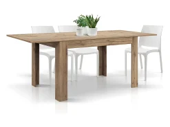 Mesa de madera acabado roble, extensible 140×90 cm - 220×90 cm - LIPARI