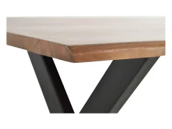 Mesa de madera de acacia y patas de metal color natural
