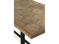 Mesa de madera de fresno con pie metálico 178x90