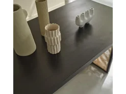 Mesa de madera de mango maciza y rejilla para 6 pers.