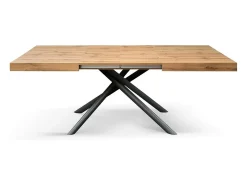 Mesa de madera, efecto roble, base antracita,largo 160x90-240x90cm - CARRARA