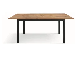 Mesa de madera, efecto roble, base antracita, longitud 160x90-210x90cm - TROPEA